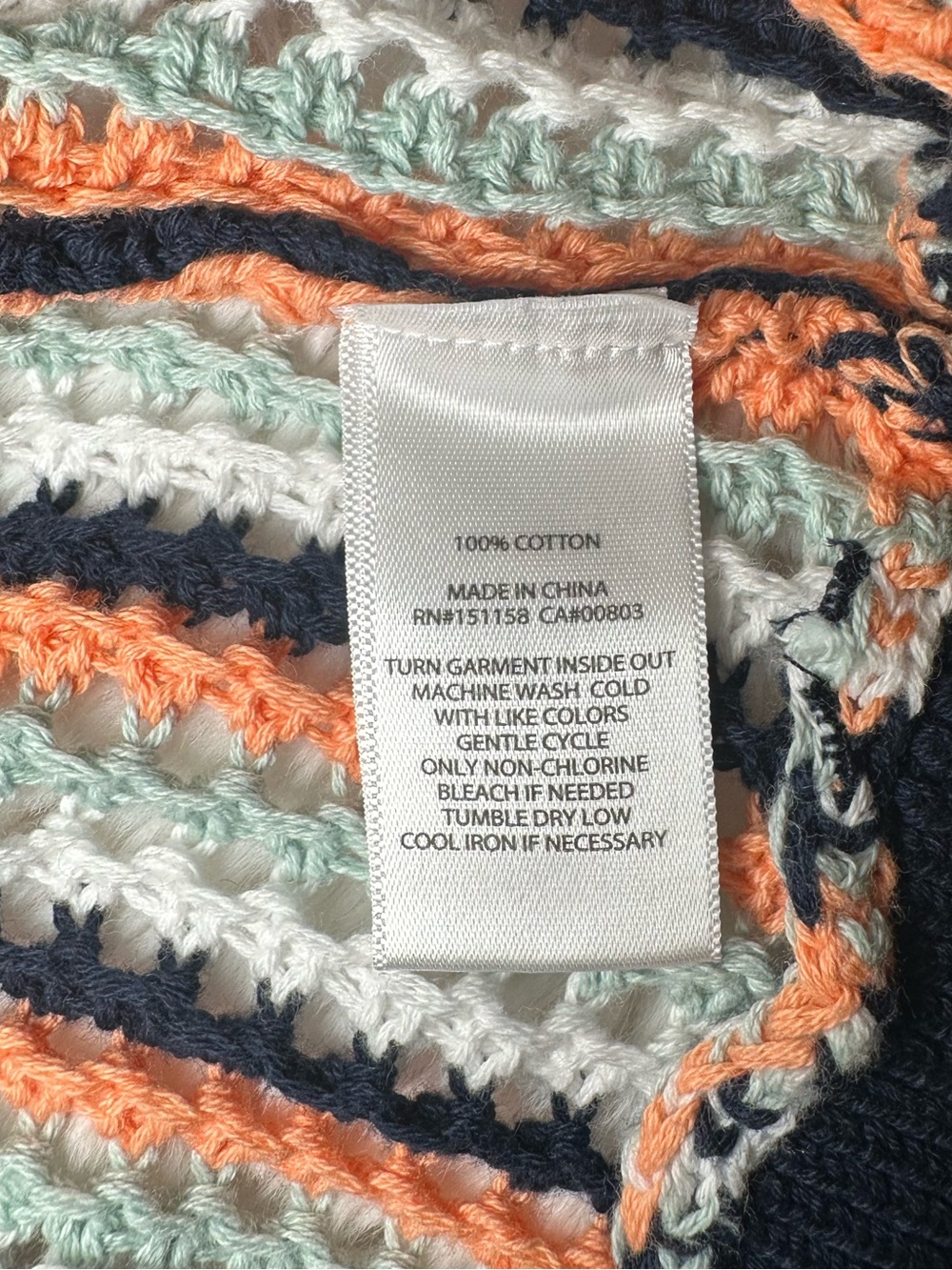 525 America Krista Stripe Open Stitch Crochet Tank Top NWOT Large - Picture 7 of 8